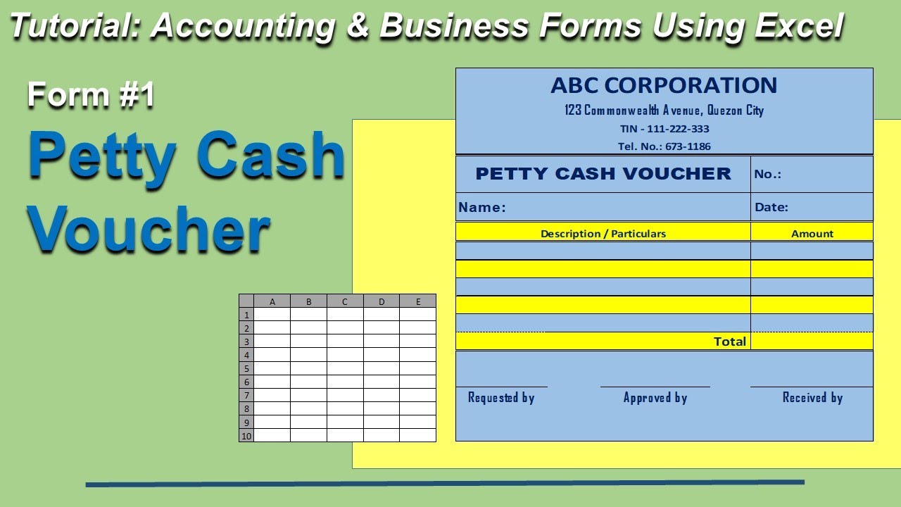 PETTY CASH VOUCHER | ACCOUNTING FORM #1 | TUTORIAL