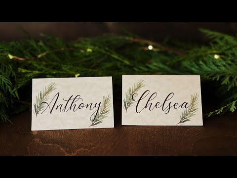DIY Place Cards | Cricut Wedding Card w/ Pine #DIYwedding