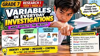 R1T1W8 Everyday Variables Grade 7 Research I Term 1 Week 8