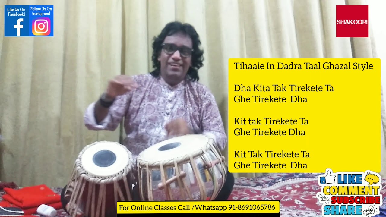 Ranjish Hi Sahi Ghazal Tabla Lesson By Shaadaab Shakoori