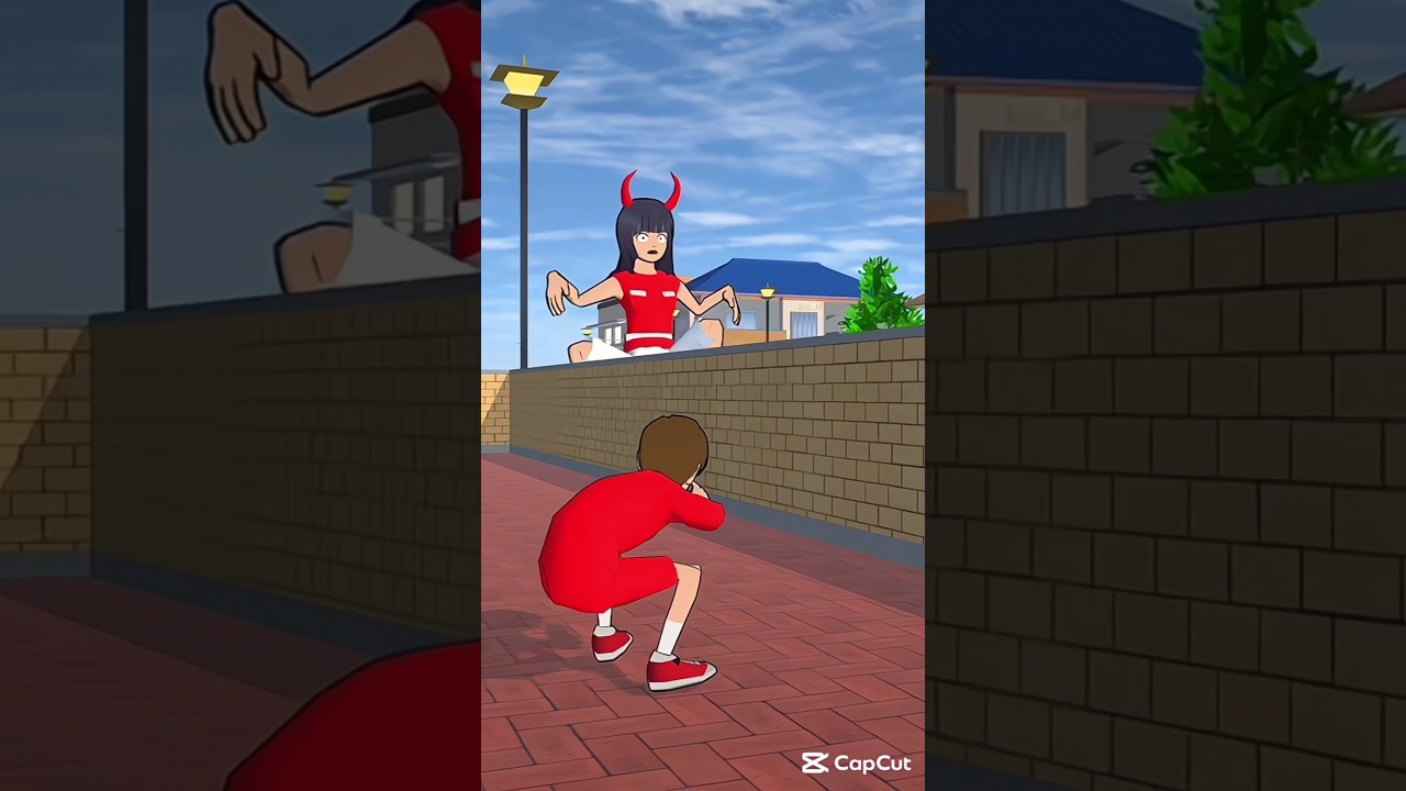 👹 Devil Girl Scares the Boy | Funny Sakura School Simulator Shorts #ssc #funnykids #gaming #shorts