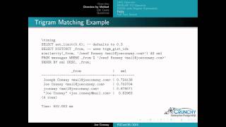 Text search and pattern matching in PostgreSQL :SDPUG @ CARI.net