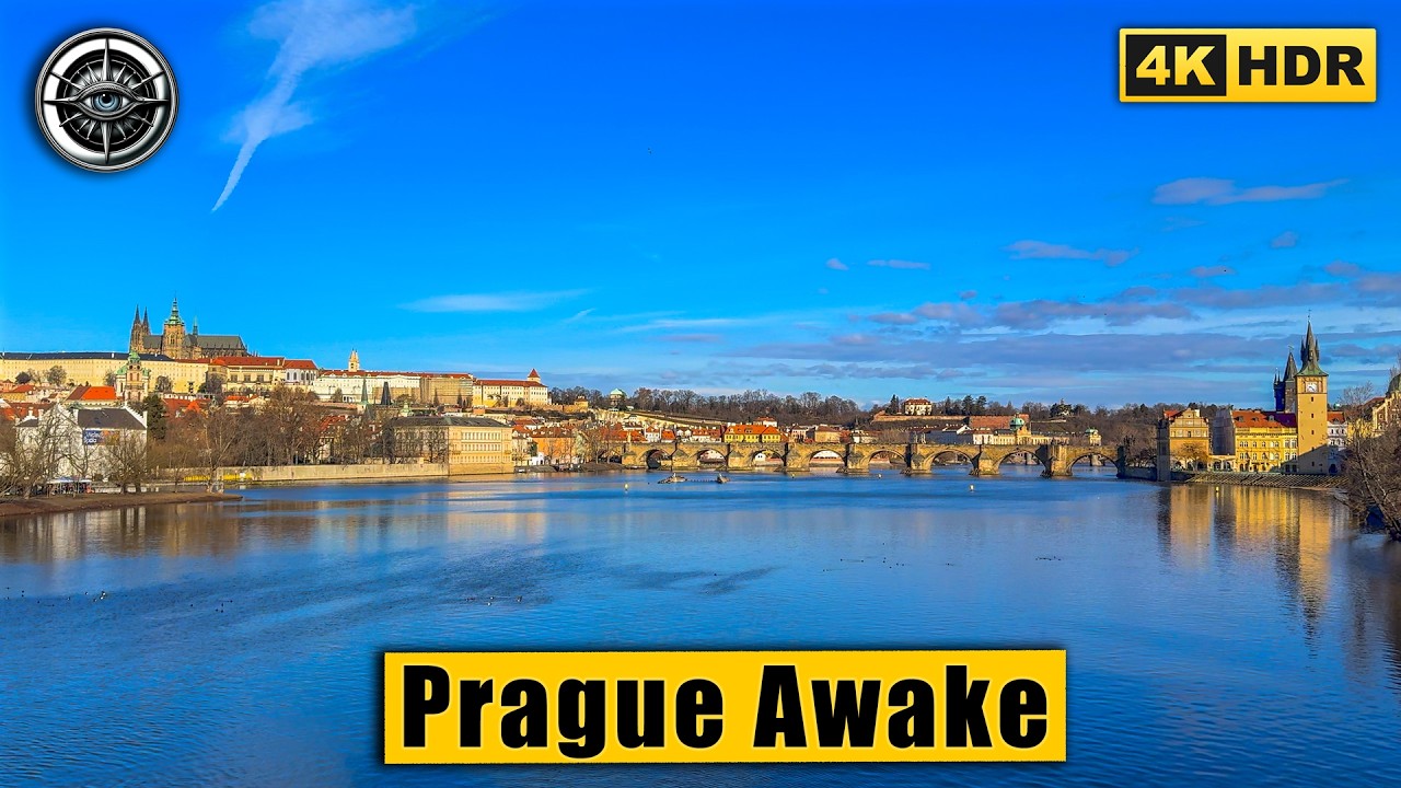 Prague Morning Awake Magic | 9 AM Sunny Monday Walk | 4K HDR ASMR