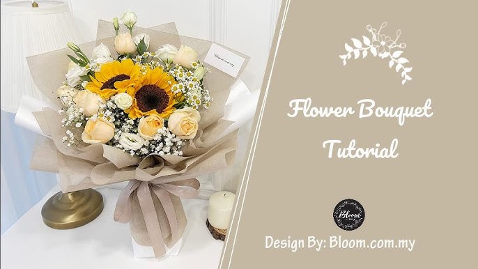 A simple, pretty way to dress up and present a simple bunch of flowers, DIY your own flower bouquet wrapping…