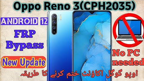 Oppo reno 3 frp bypass (CPH2043) frp bypass without pc 2025 | Oppo Reno 3 Google account remove 2025