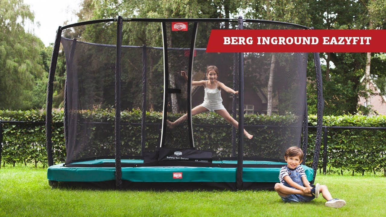 BERG InGround EazyFit trampoline + Safety Net Deluxe Fit -