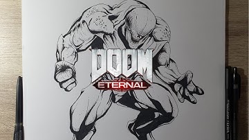 Drawing HELL KNIGHT from DOOM Eternal | Drawbolique