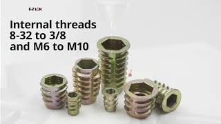 EZ LOK Threaded Inserts for Wood