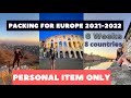 6 WEEKS IN A PERSONAL ITEM, Packing for EUROPE 2021 2022 #personalitemonly #traveltheworldwithme