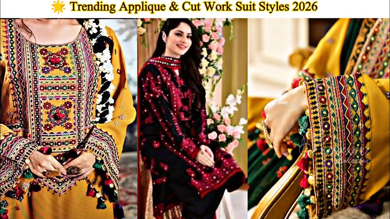 🌟 Trending Applique & Cut Work Suit Styles 2026||Applique Cut Work Suits 2026 / New Sindhi  designs