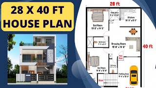 28 X 40 House Plan 28X40 House Design 28X40 Ghar Ka Naksha East Facing House Plan
