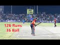 Unbelievable batting arslan jamshed achi butt  126 runs just 36 ball  fahad mian channu batting