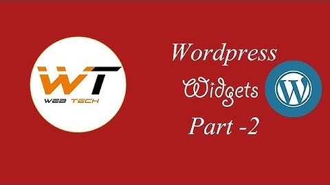 WordPress Widgets Part-2
