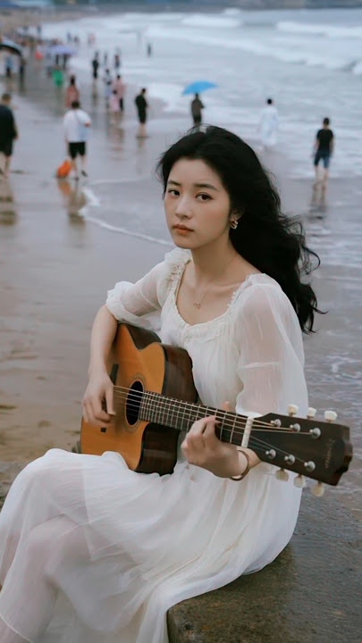 viral cewek cantik main gitar di pantai Russia #shorts #musikhiburan #shortsfeed #slowrockballads