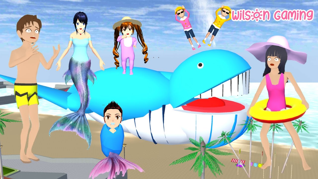 Yuta Mio Dimakan Ikan Paus Raksasa | Baby Nana Ketemu Baby Mermaid | Sakura Simulator |Wilson Gaming