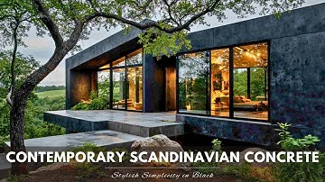 Contemporary Scandinavian Concrete Retreat Stylish Simplicity in Black