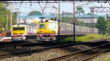 First two EMU Local trains made a parallel run but ICF MEDHA deals with its own passengers