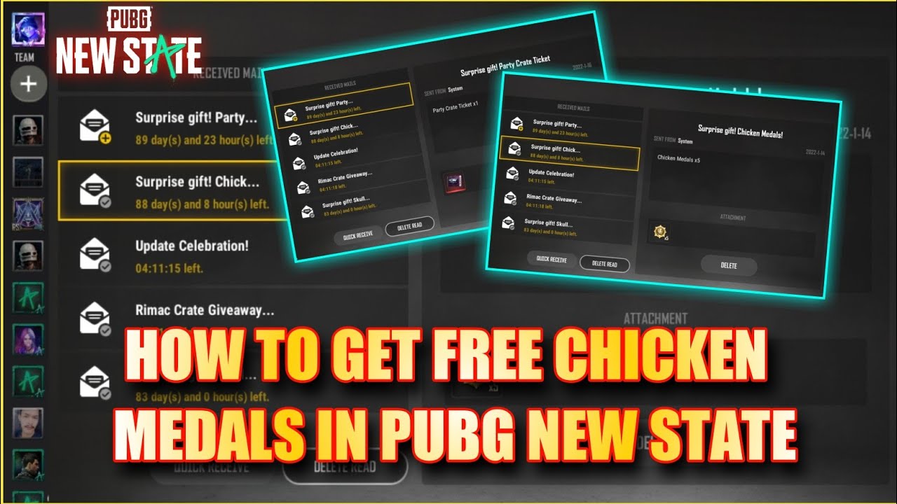 HOW TO GET FREE CHICKEN MEDALS IN PUBG NEW STATE | PUBG NEW STATE TIPS AND TRICKS