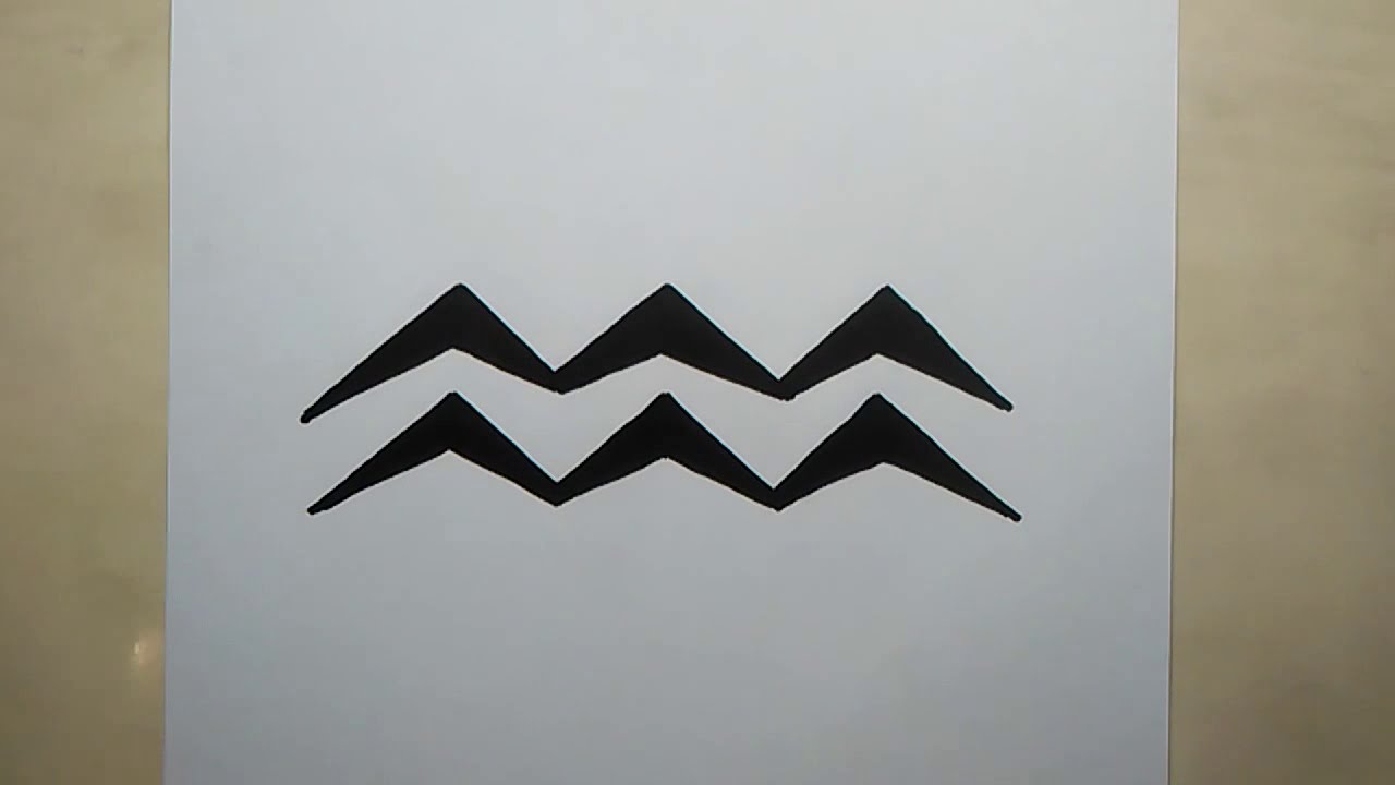 how to draw Zodiac Signs Aquarius WATER BEARER Your Symbol ♒ Hand Drawn