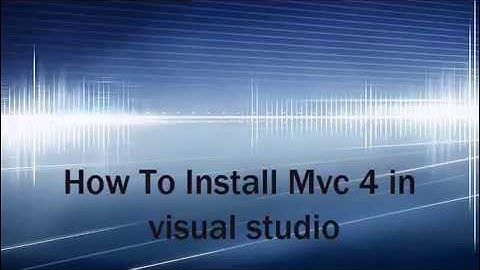 installimg MVC 4 in visual studio