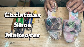 Destroyed Heels Transformed into Christmas Red Furry Shoes