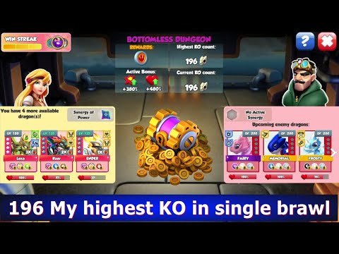 196 KO My Highest KO In Dungeon Dragon Mania Legends Pool 8 Ancient Catch Up Dungeon Week DML