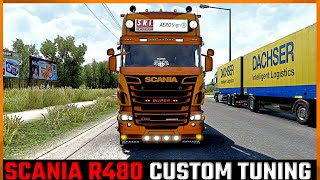 ETS2 SCANIA R480 CUSTOM TUNING V8 TURBO SOUND 1.40