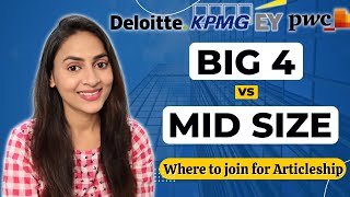 Big 4 vs Mid Size CA Firms  Which one is better for Articleship | CA Articleship |@azfarKhan