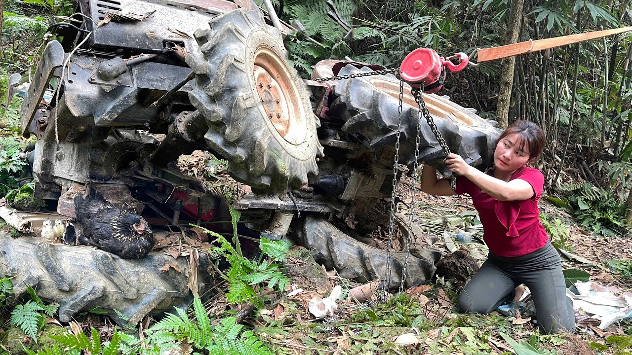 The girl found the abandoned tractor and I'm going to start restoring it.