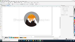 How to Create a Mountain Logo or Mountain Illustration in a Circle with CorelDraw screenshot 5