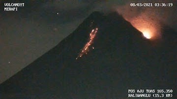 Gunung Merapi Lava Pijar dengan Time lapse (0703 21:00 - 0803 07:35)
