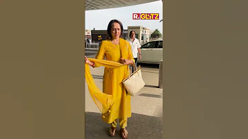 Hema Malini Spotted At Airport Joins Hands And Greets Paps 