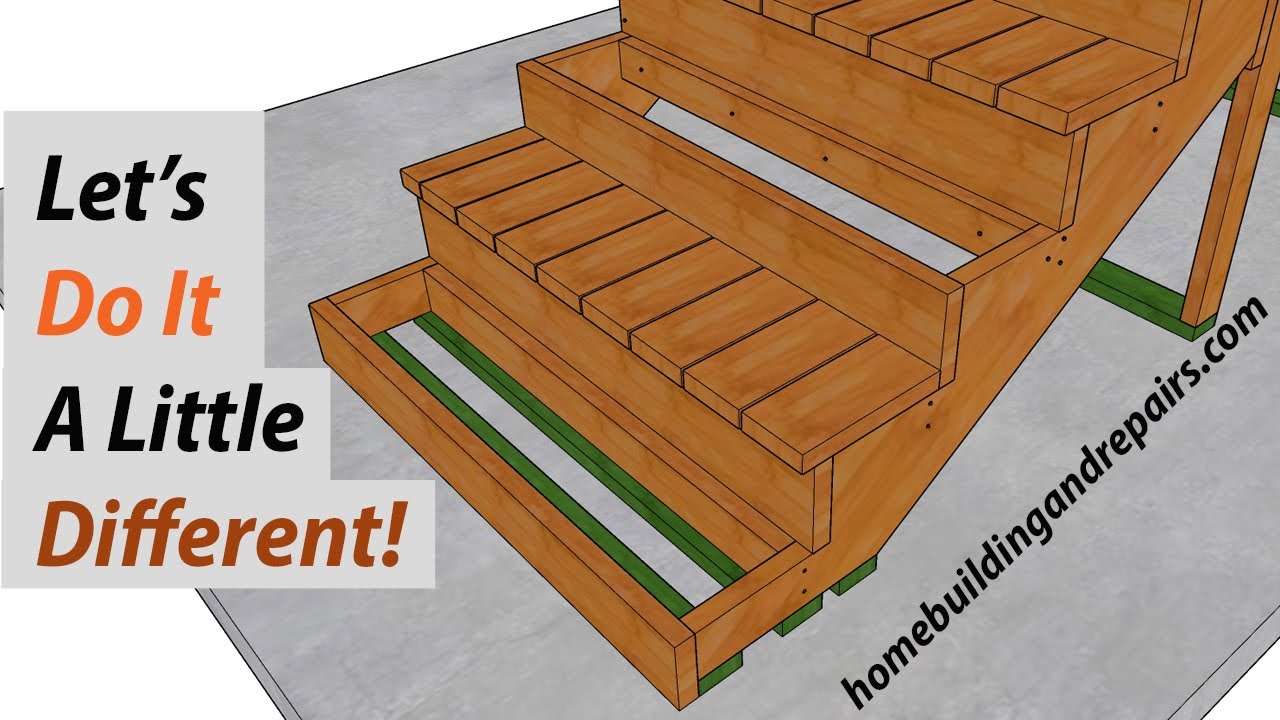 How To Build Deck Steps Without Stringers How To Install Stair Treads In Different Direction - Deck Building Design  And Construction - YouTube