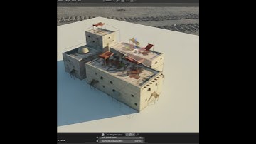 Geo- Nodes: Procedural desert buildings in Blender #shorts #blender #3d