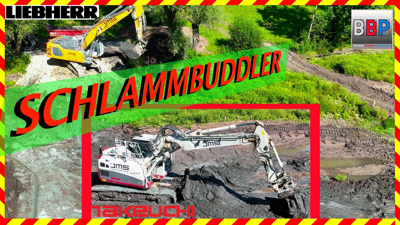 Liebherr R 938, Takeuchi TB 2150 R - Entschlammung Lehenbachstausee Winterbach, 2025. Teil 3