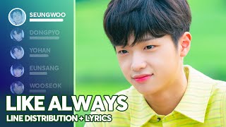 X1 - Like Always (Line Distribution + Lyrics Color Coded) PATREON REQUESTED