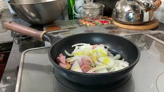 【ルンルンの裏庭】お父さん休日の朝食を作る