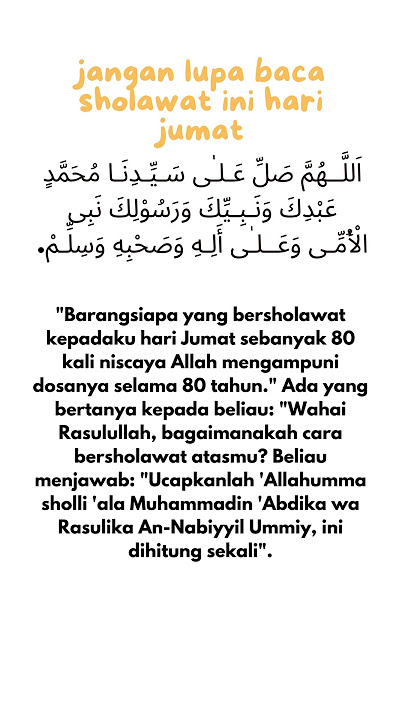 jangan lupa baca sholawat ini hari jumat #sholawat