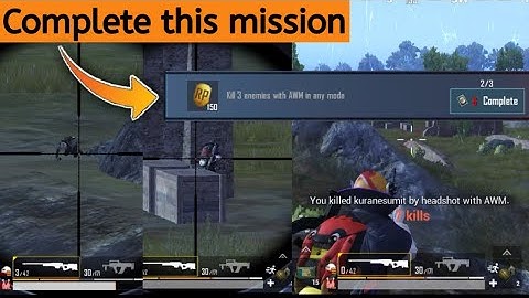 Complete this mission Kill 3 enemies with AWM in any mode||PUBG GAMER||