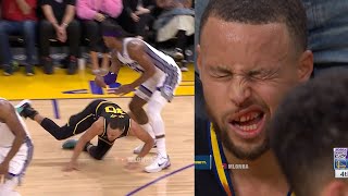 Buddy Hield knocked out Steph Curry and broke his nose