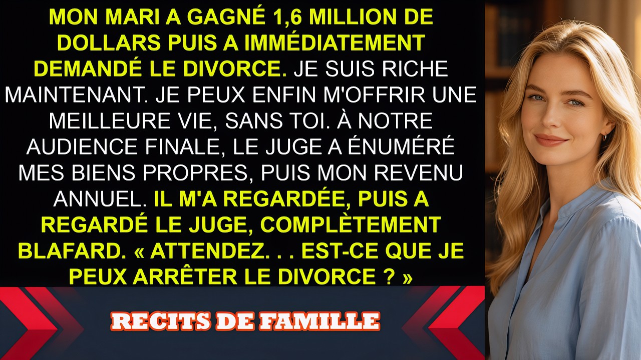 Mon mari est rentré avec un ticket de loterie à la main et m’a demandé de vérifier les numéros. Je les ai vérifiés une première fois. Puis une deuxième. Tous étaient corrects. 1,6 million de...