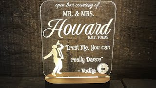 Funny Custom LED Wedding Signs - Open Bar