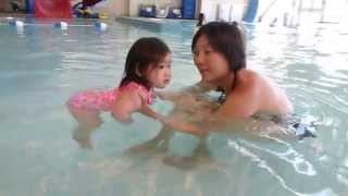 Mama taking Steffi for a cruise around the swimming pool (P1070115)