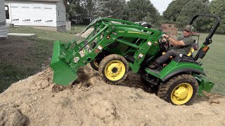 John Deere Compact Tractor   How to Move 12 Truck Loads of Dirt