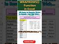 ExcelTrick😲#WRAPROWS() Function in Excel#excelformula#excel#exceltips#exceltutorial#excelfunction