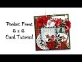 Vintage Pocket Front Christmas Greeting Card Polly's Paper Studio Tutorial Tags Holiday Process DIY