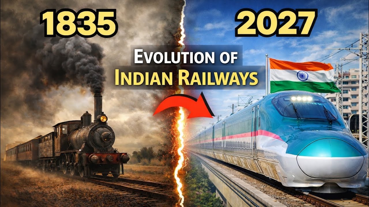 🚂🚀 Transformation of Indian Railways(1853-2027) | From Steam Engine to Bullet Train🚅