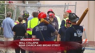One person injured in downtown Charleston wall collapse