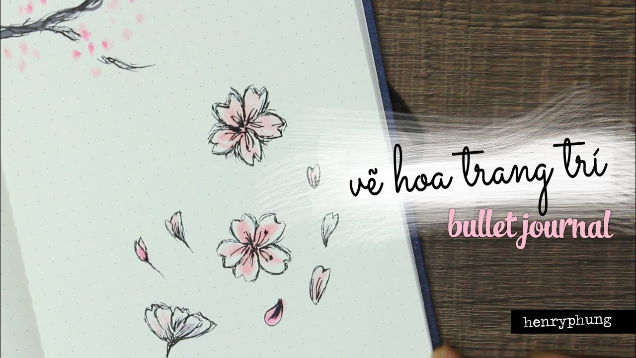 VẼ HOA ĐÀO ĐƠN GIẢN DÀNH CHO BULLET JOURNAL THÁNG 2 | VẼ HOA TRANG ...