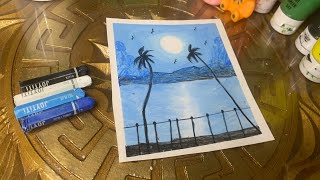 Oil pastels drawing on simple chart paper |painting for beginners  screenshot 4